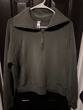 SPANX Olive Green Half-Zip Utility Jacket